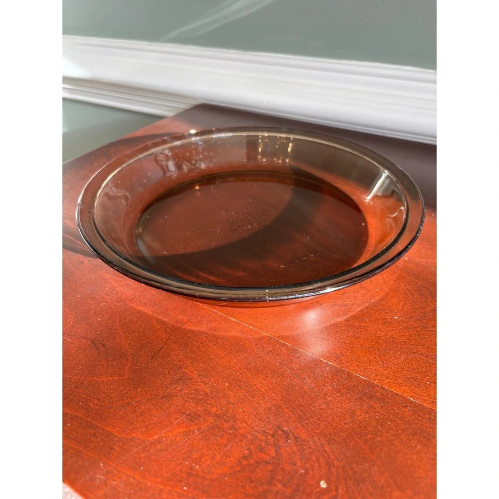 Vintage PYREX #209 Glass Amber Pie Plate Baking Dish